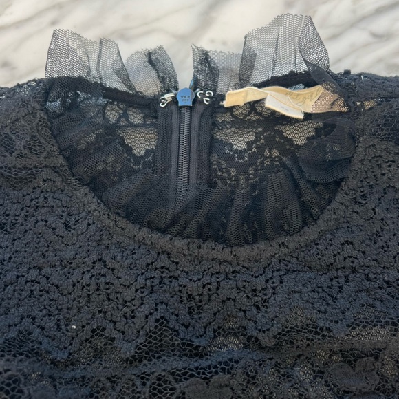 Forever That Girl, black maxi dress. Lace overlay over a nude sheath. - Picture 6 of 7